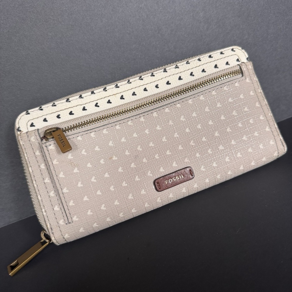 Fossil Logan Multi Picket Leather RFID-Blocking Zip Around Clutch Wallet